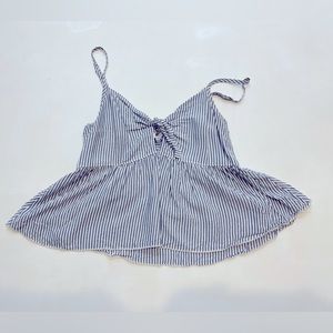 S Abercrombie & Fitch Striped Ruffle Cami
